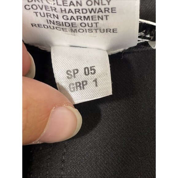 St John Sport Marie Gray Pants Womens‎ Size 16 Black Wide Leg Gold Hardware - Picture 13 of 16